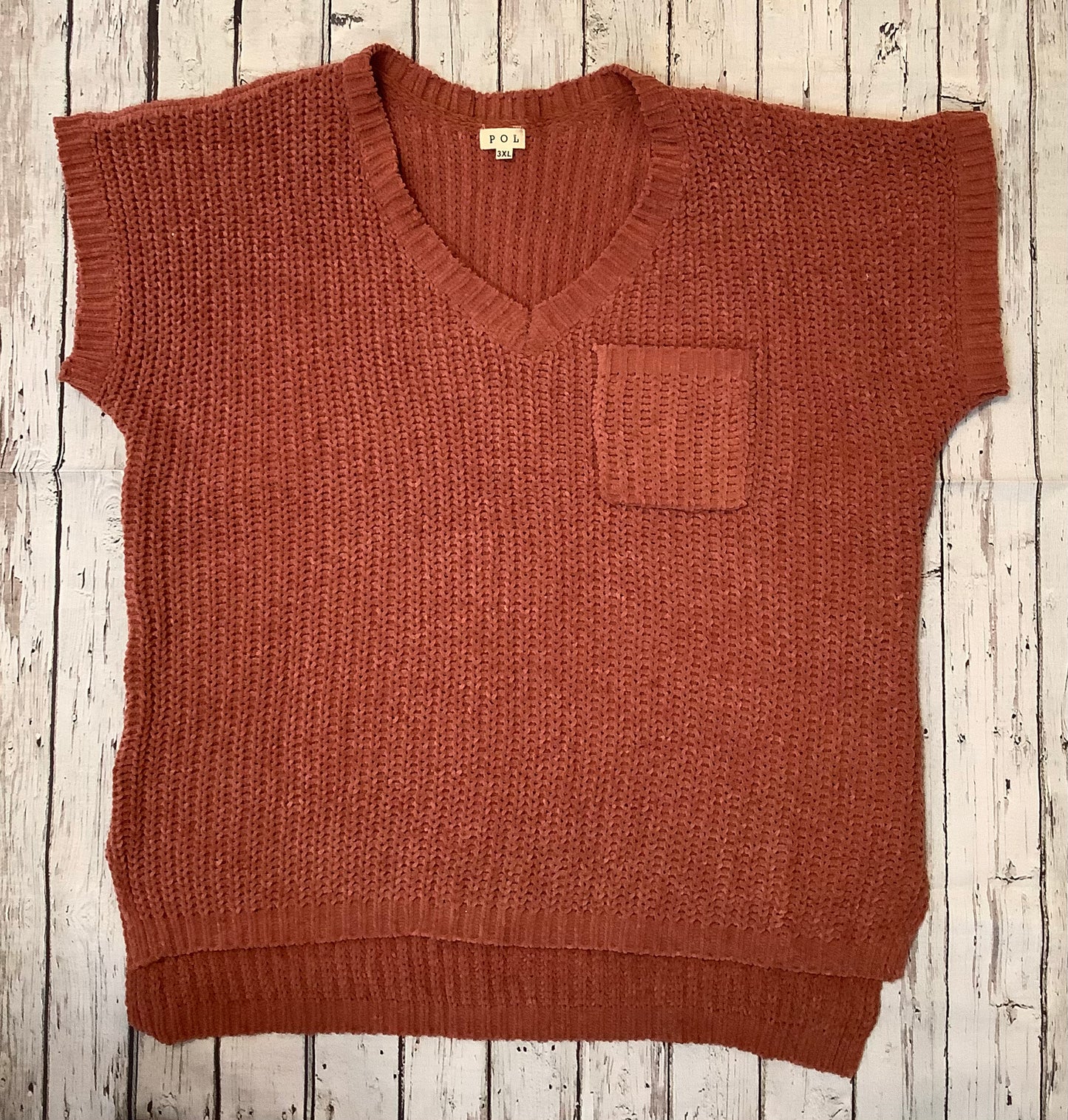 Short Sleeve Sweater with Front Pocket
