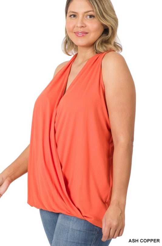 Plus Surplice Halter Top