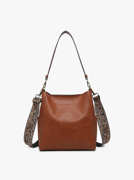 2-in-1 Large Brown Bucket Bag