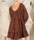 Leopard Printed Smocked Mini Dress