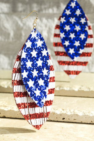 Stars & Stripes Feather Earrings