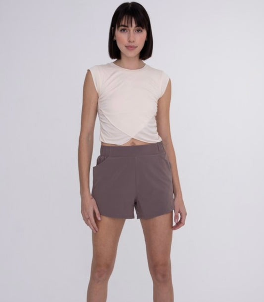 Athlesiure Shorts with Curved Hemline