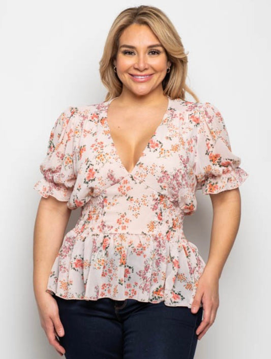 Floral Peplum Blouse