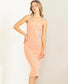 Peach Sweetheart Neck MIDI Dress